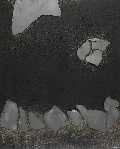 Tectonique ii oeuvre originale de bernard alligand techniques mixtes sur toile 162 x 130 cm 2021